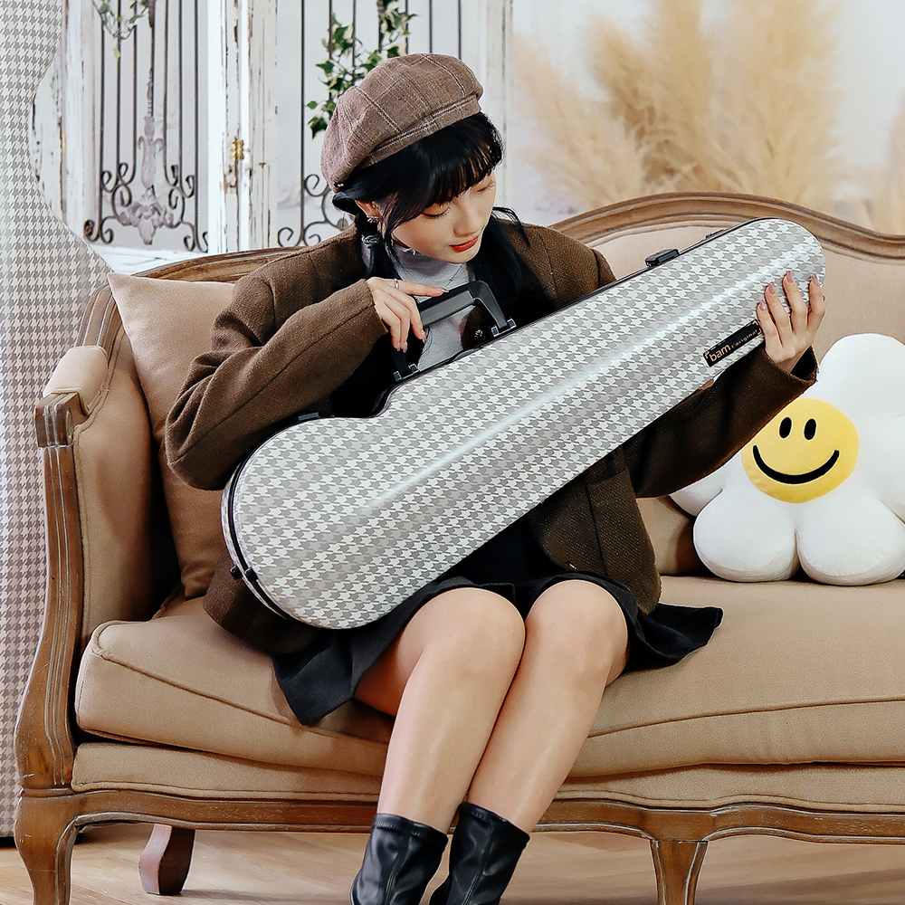 CABOURG 千鳥紋系列 小提琴三角盒 (黑邊)