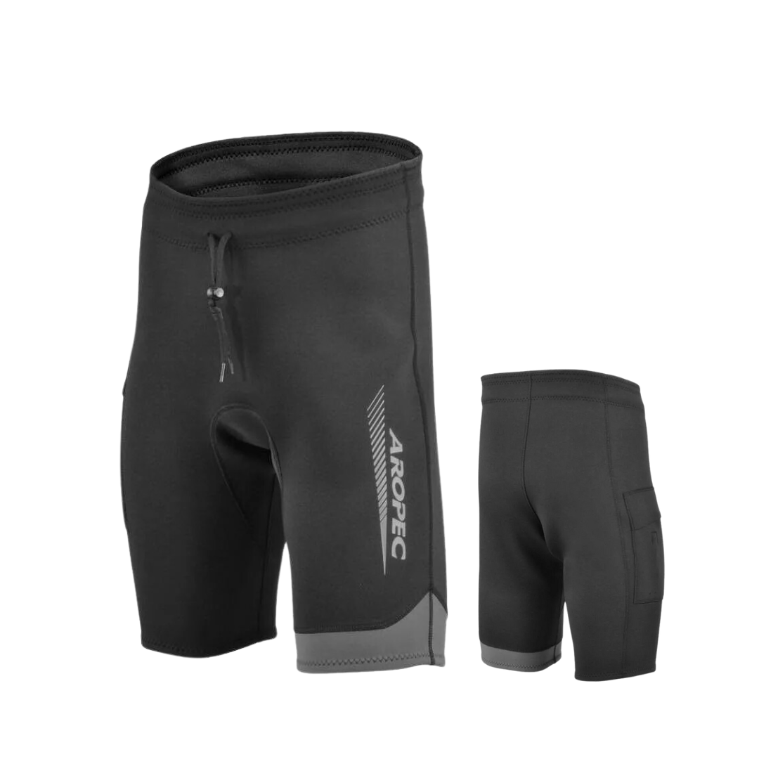 AROPEC 男款 2mm 單邊口袋 黑深灰 防寒短褲PT-1K69M-2MM-POCKET-GY