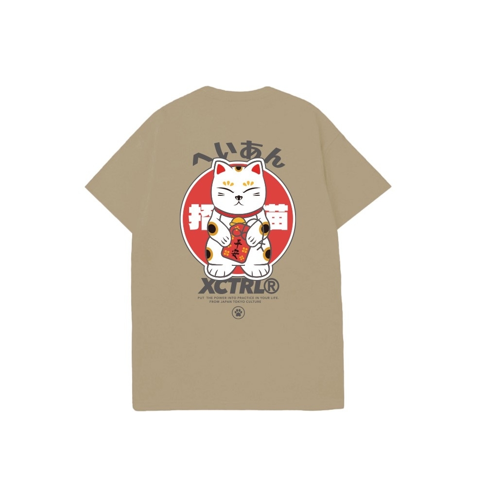 XCTRL 平安招財貓短T-卡其