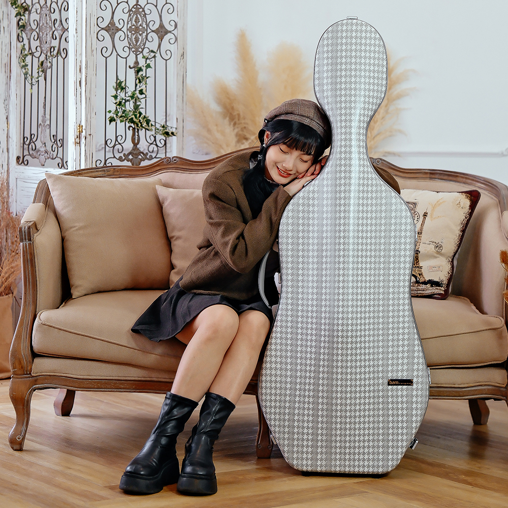 CABOURG 千鳥紋系列 大提琴盒 (黑邊)