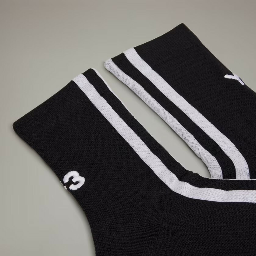 【 Y-3 STRP SOCK 長襪 - 黑 】