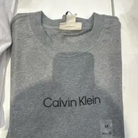 [S] CALVIN KLEIN STANDARD LOGO BOXY FIT CREWNECK T-SHIRT,GREY, SP40600186-40WH113030 (SCK676)