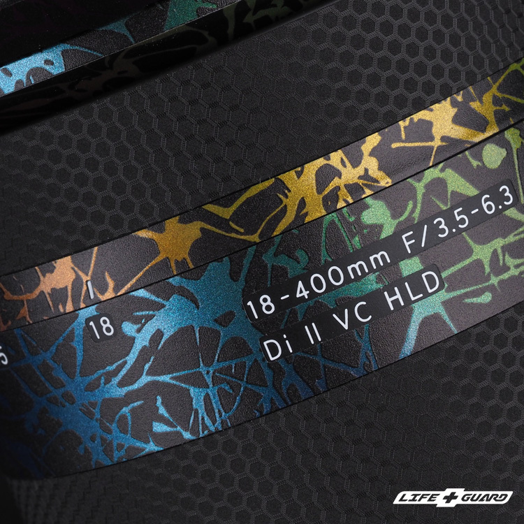 潑墨彩黑貼膜質感特寫，LIFE+GUARD 設計風格