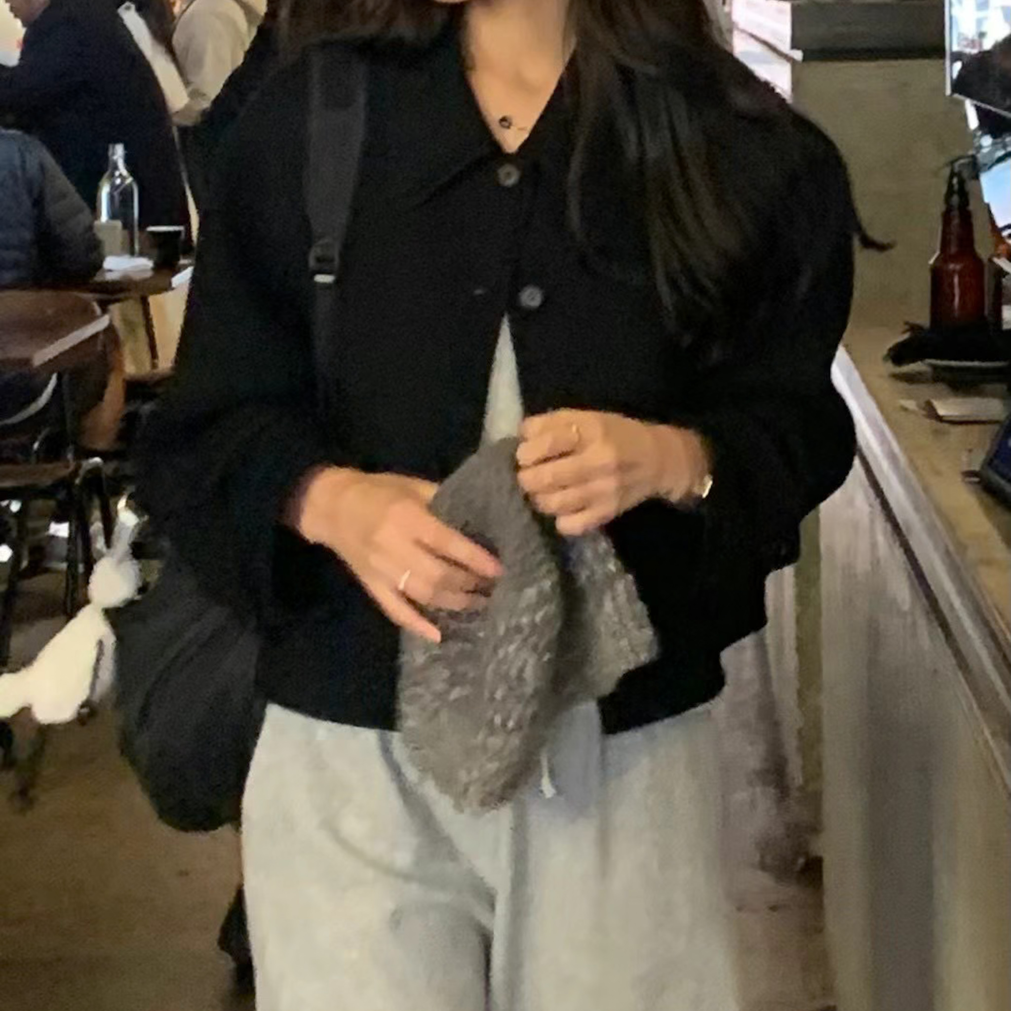 J02短版排釦手工羊毛外