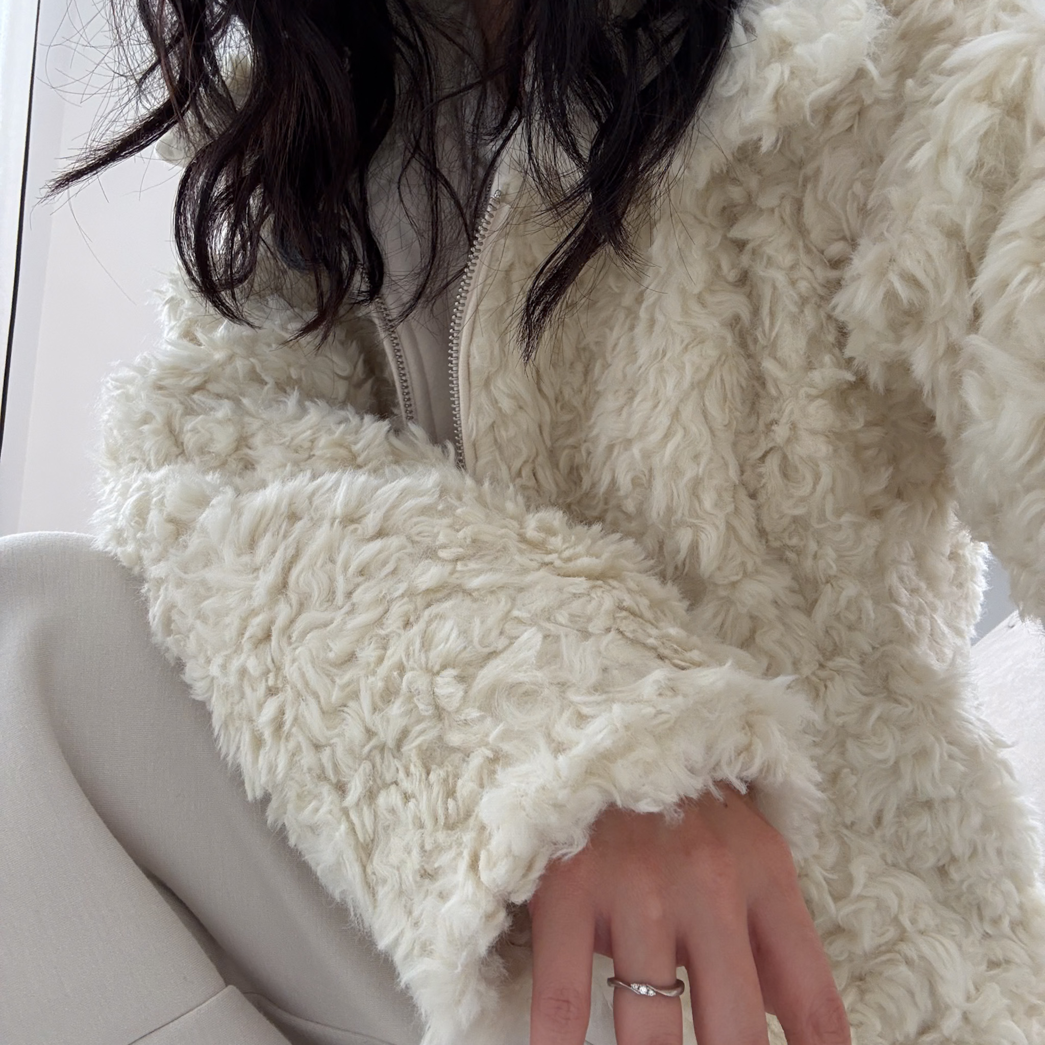 J06拉鍊軟綿綿酷甜熊寶外(奶油)