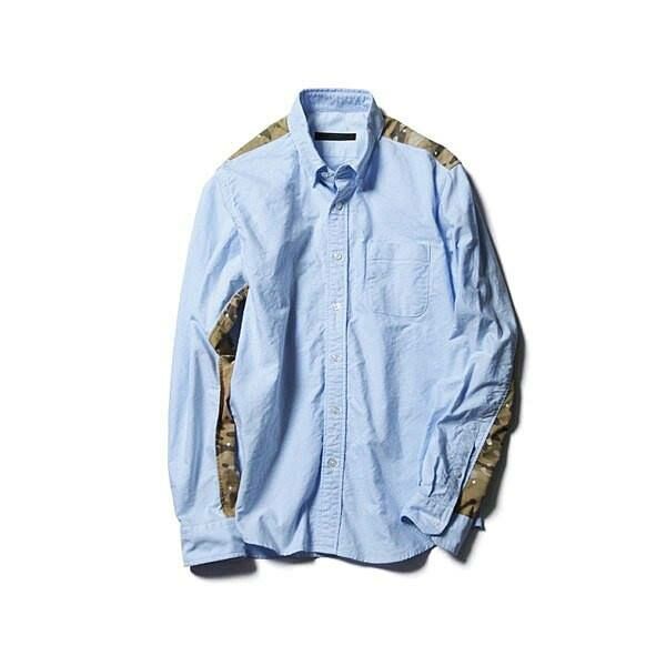 2016SS SOPHNET CAMOUFLAGE PANEL B.D. SHIRT 余文樂 著用款 長袖 拼接 迷彩 襯衫 現貨