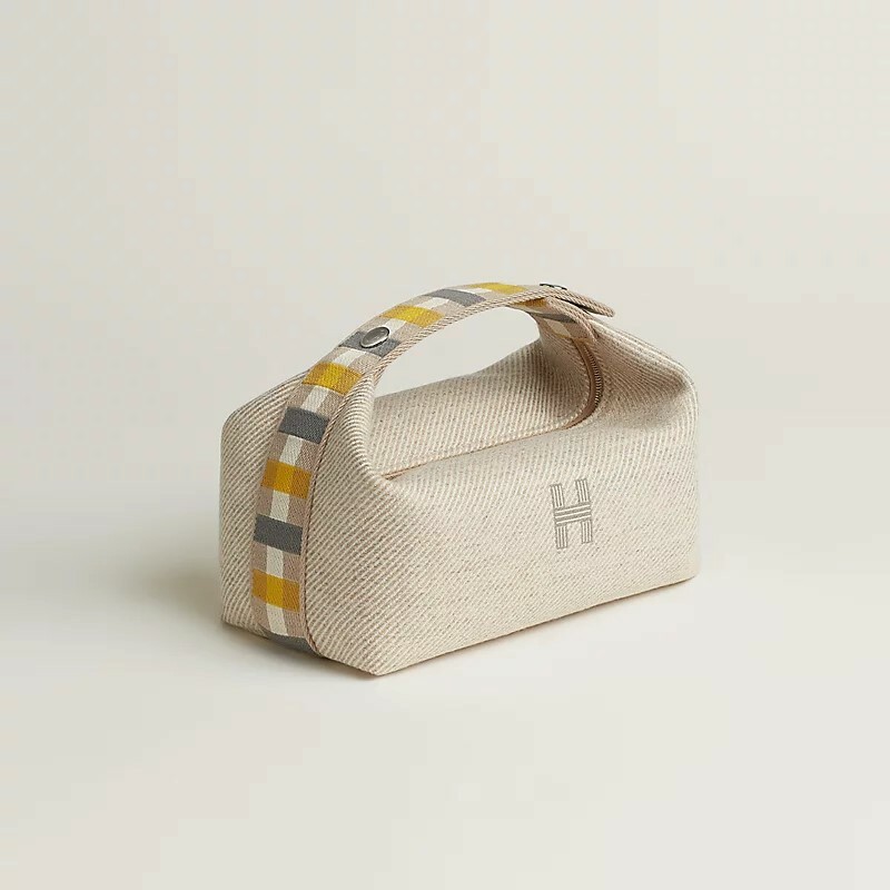 HERMES Bride-a-Brac au Carre case,  seigle(BEIGE) 米白灰