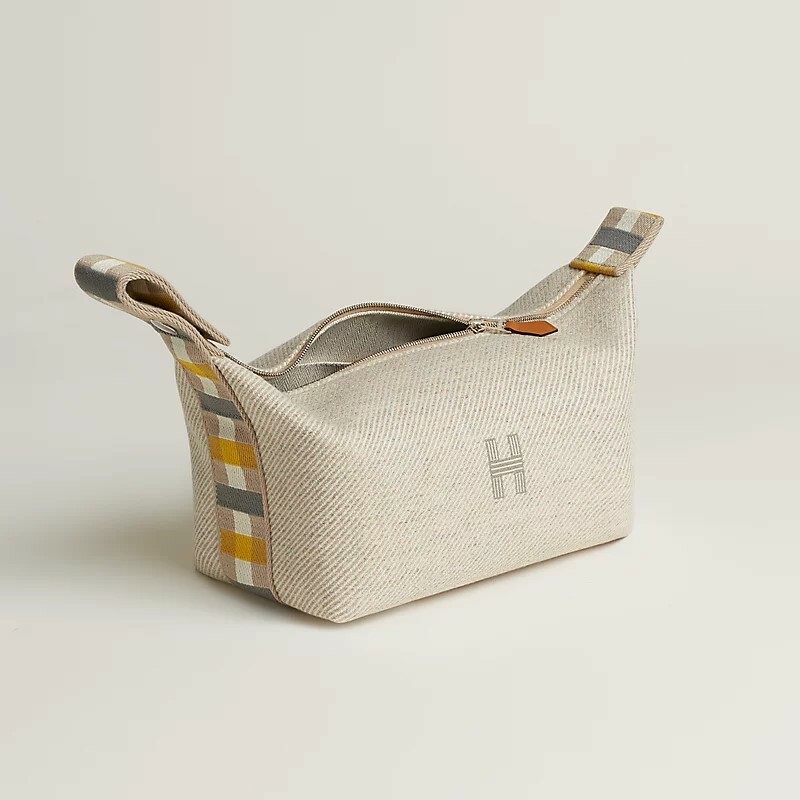 HERMES Bride-a-Brac au Carre case,  seigle(BEIGE) 米白灰