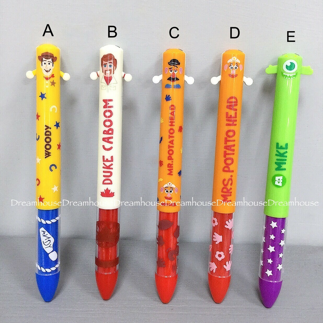 日本製 迪士尼 玩具總動員 星際大戰 公主 小飛象 維尼 妙妙貓 瑪麗貓 黑魔女 黑紅 原子筆 雙色筆 筆