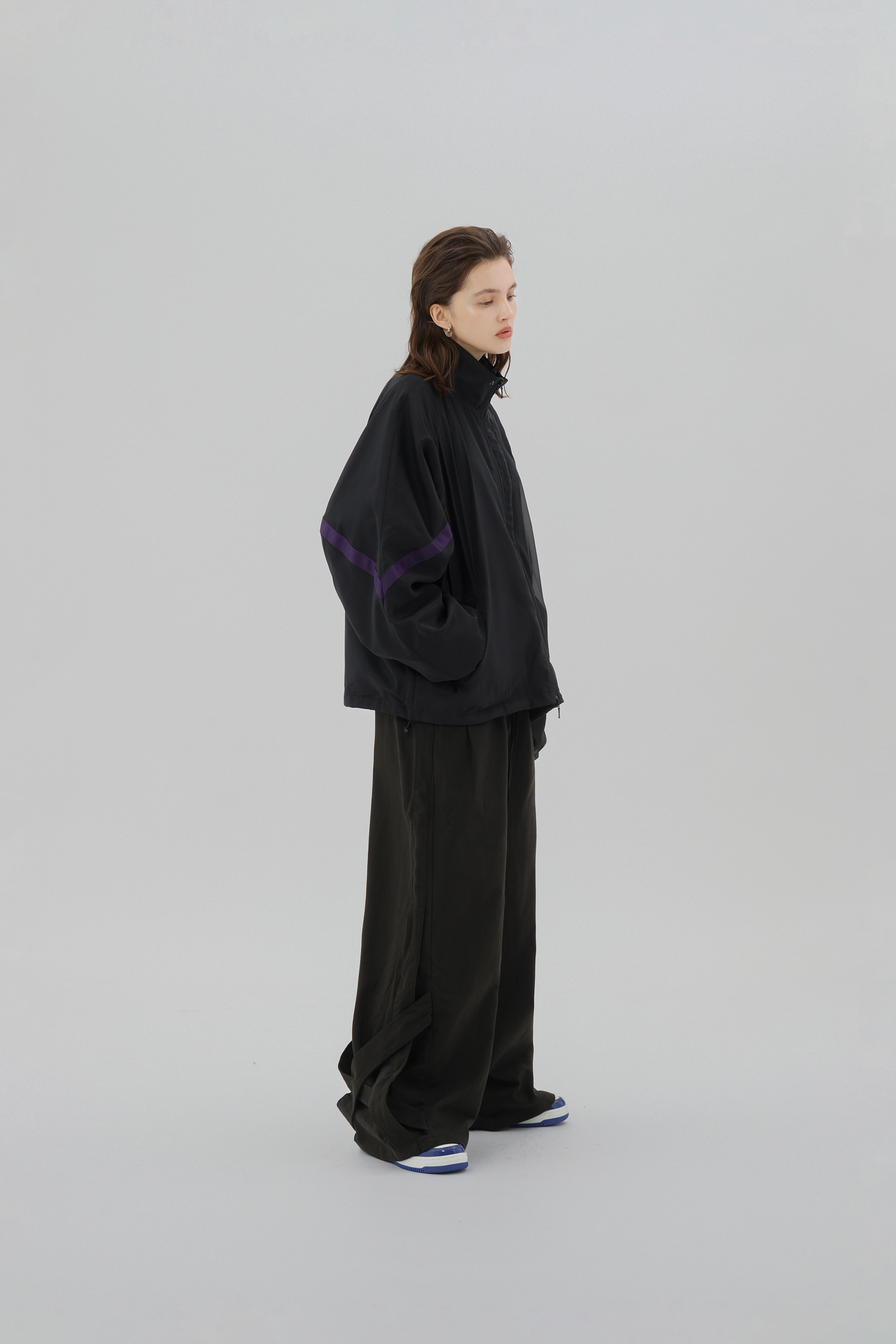 Braided Stand Collar Jacket｜Black