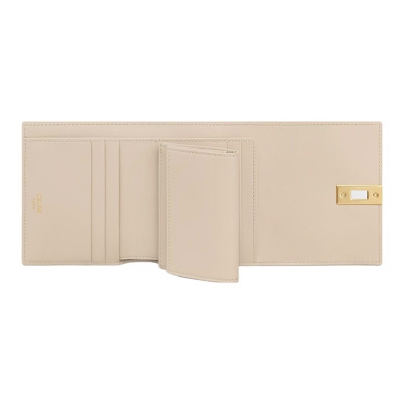 CELINE Small Trifold wallet 16 in Shiny Calfskin