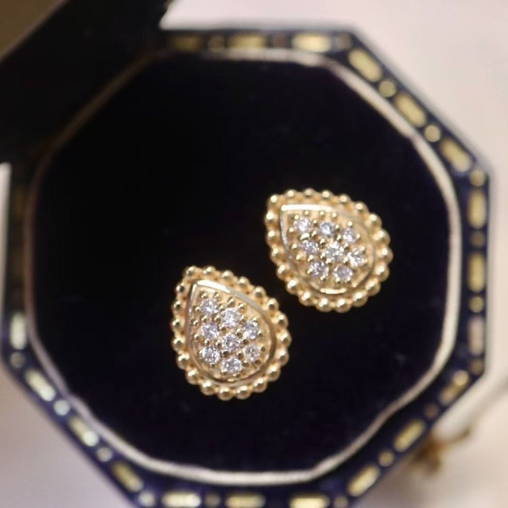 【me.luxe】K18水滴8分鑽石耳環