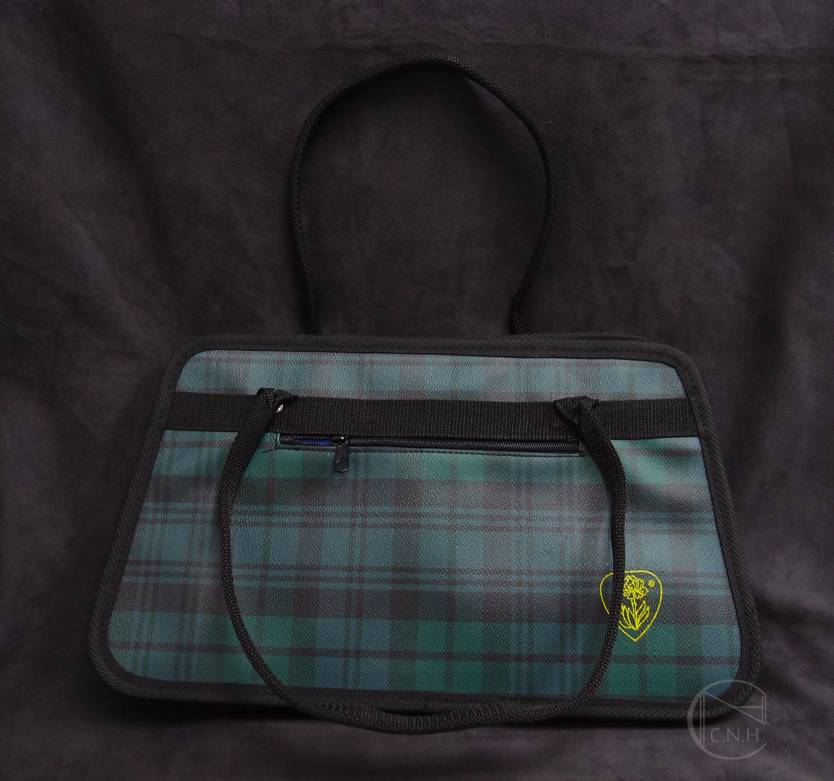 資材 工具袋 綠黑格紋