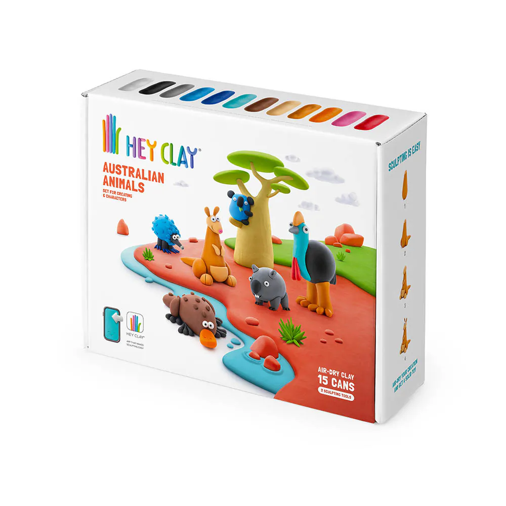 《美國Hey Clay！》 智塑輕黏土-澳洲動物組(17件組)