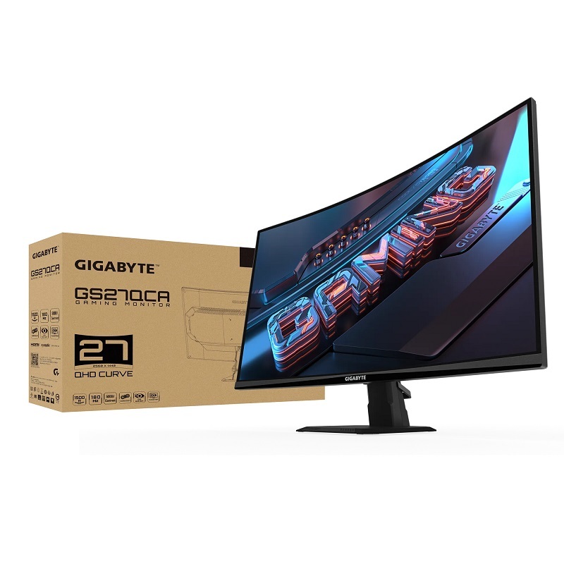 米特3C數位–GIGABYTE 技嘉 GS27QCA 27吋曲面電競螢幕QHD/2K/180Hz/1ms/VA1500R
