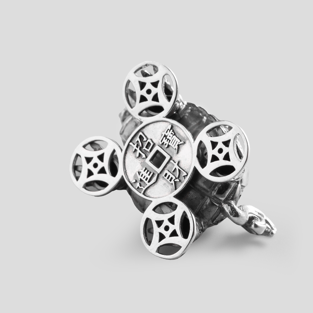 居家、辦公室風水化煞聖品【純銀龍龜-擺件】｜JK銀飾