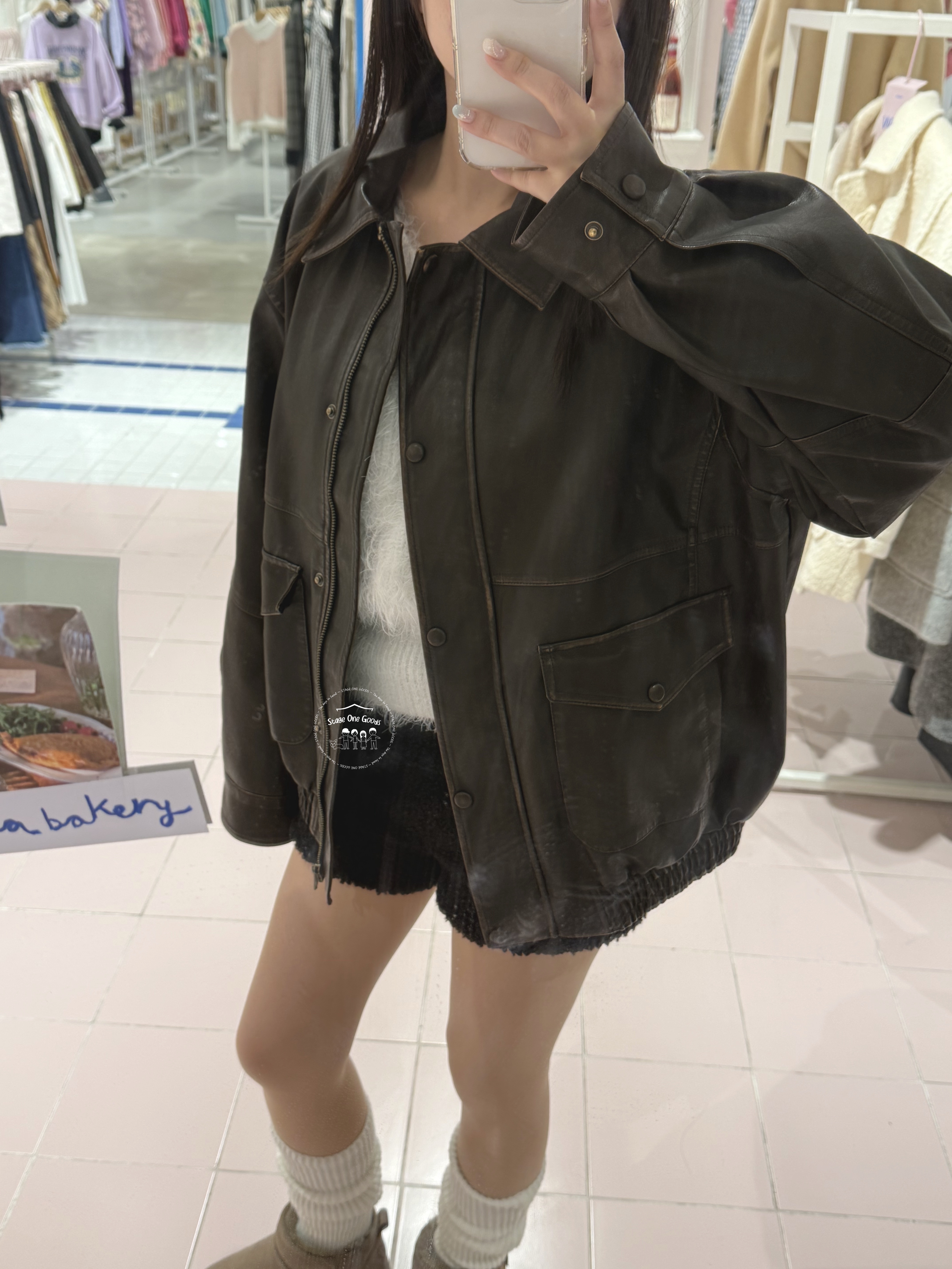 ☆ROLAROLA☆VINTAGE LEATHER BLOUSON JACKETブルゾンジャケット ROLAROLA ♥ VINTAGE LEATHER BLOUSON JACKET/追跡付 (rolarola