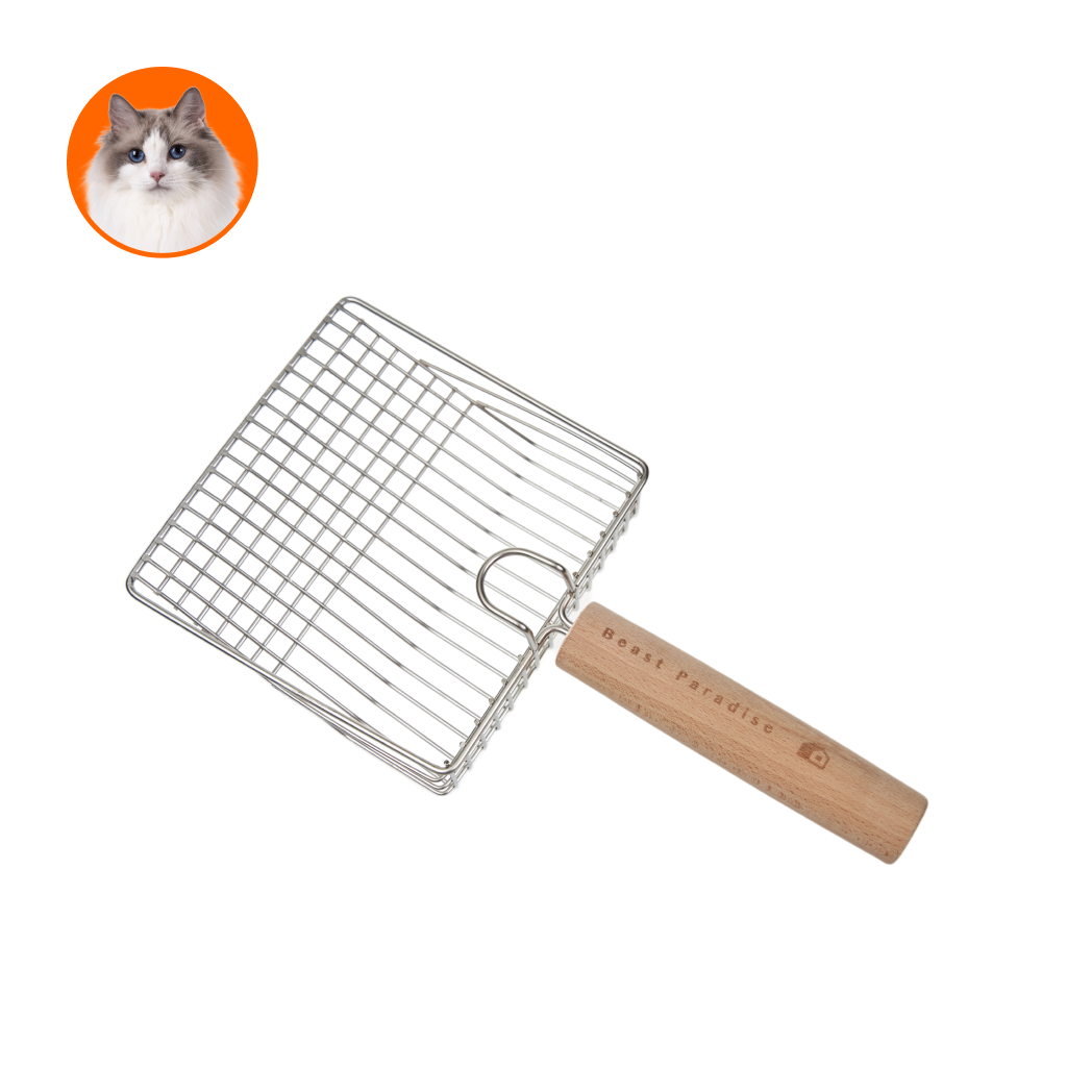 不鏽鋼櫸木貓砂鏟