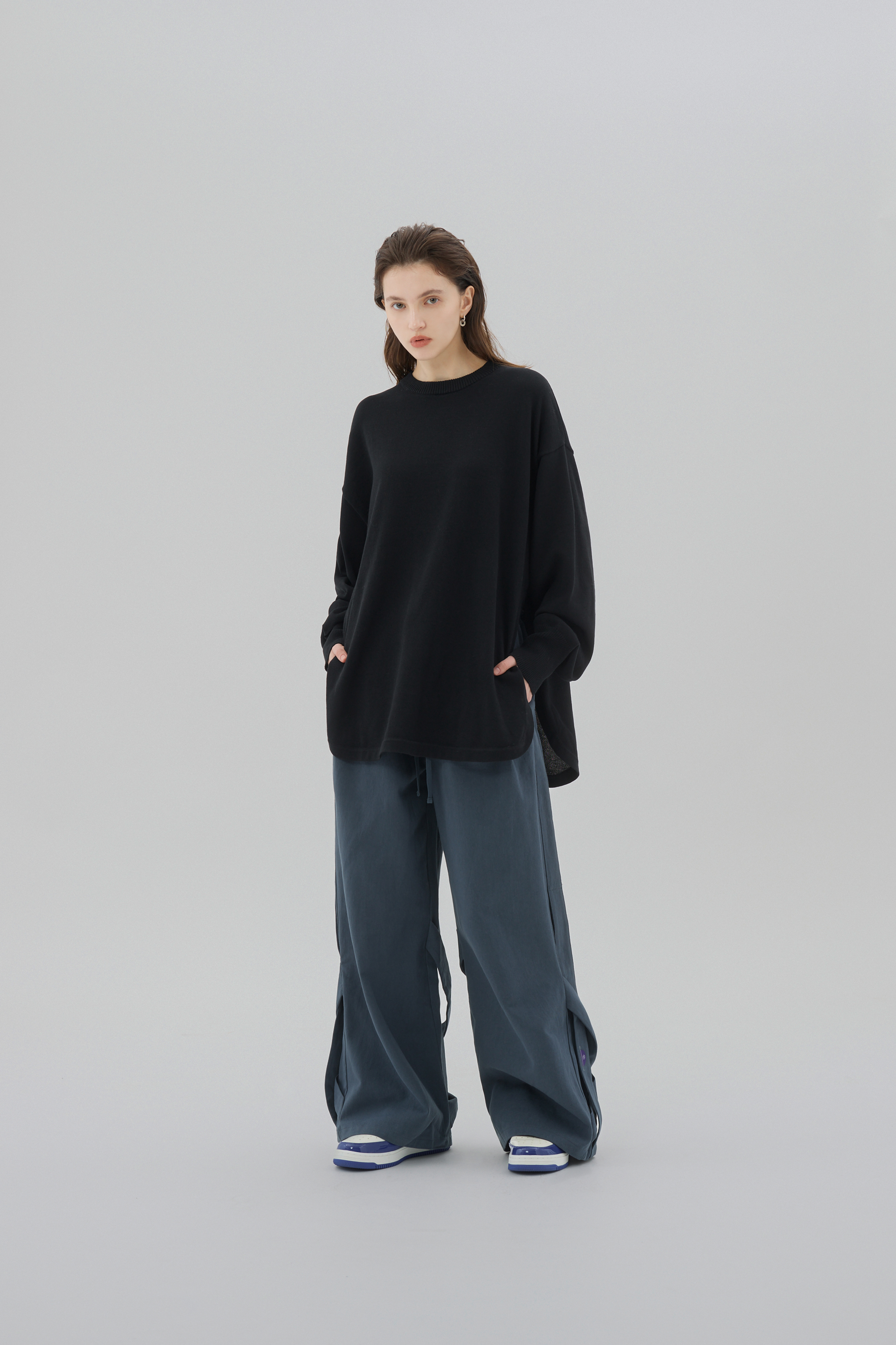 2-Piece Turtleneck Knit Top｜Black
