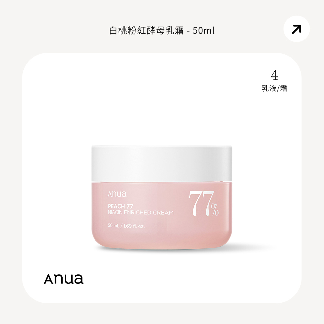 Anua  77% 白桃粉紅酵母乳霜 50 mL