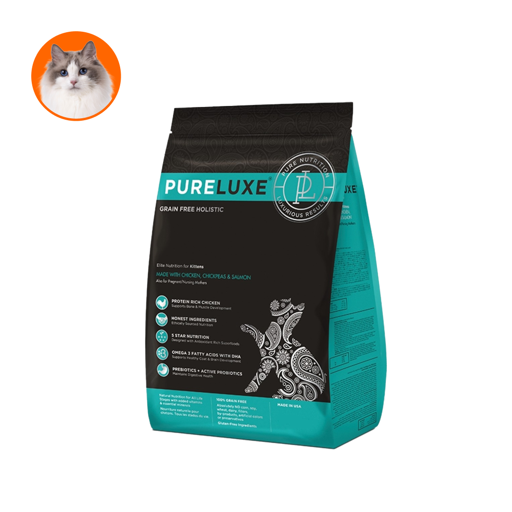 【美國純華】 幼貓糧 雞肉+鷹嘴豆+鮭魚口味 4.9kg