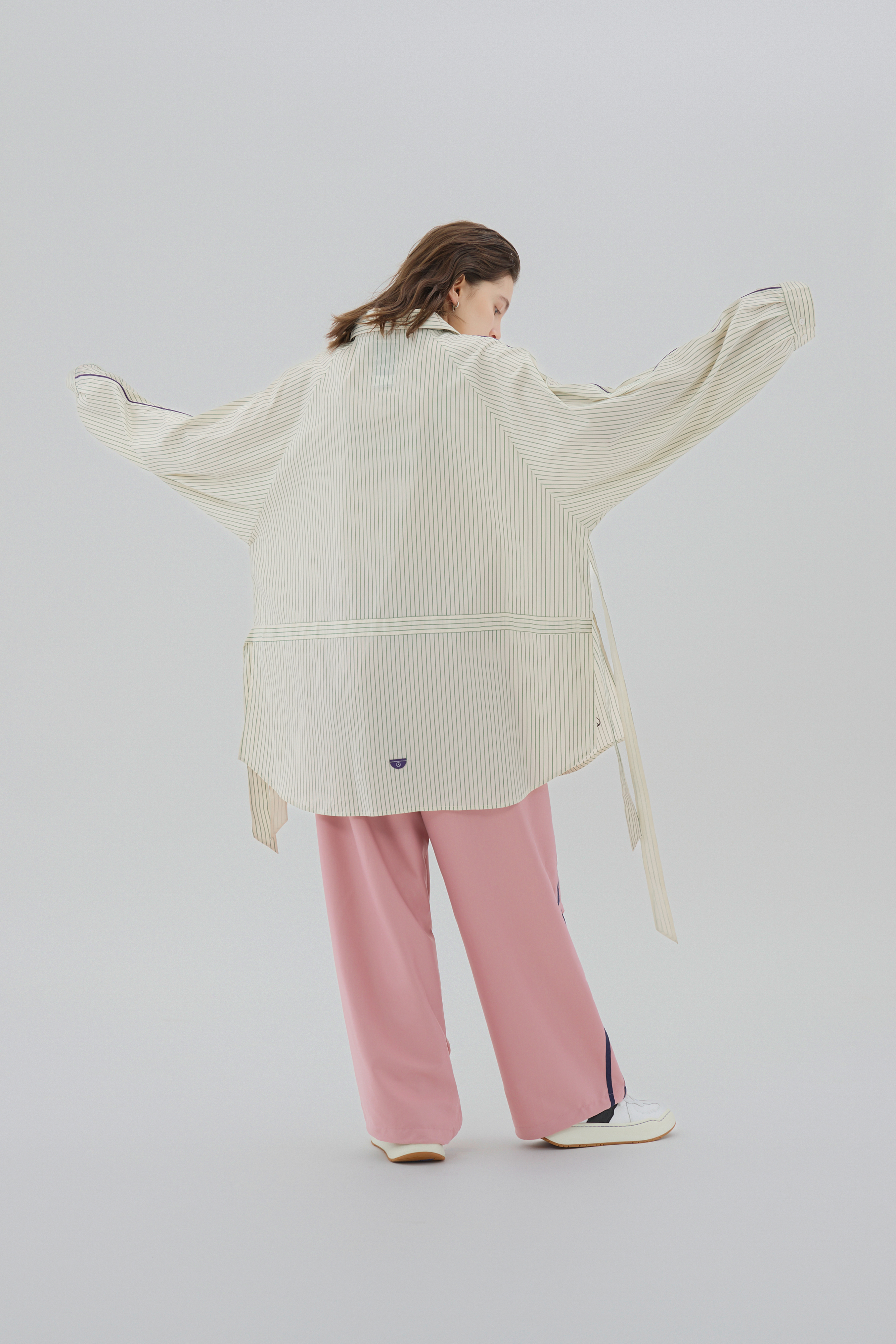 Signature Oversized Striped Shirt｜Rice