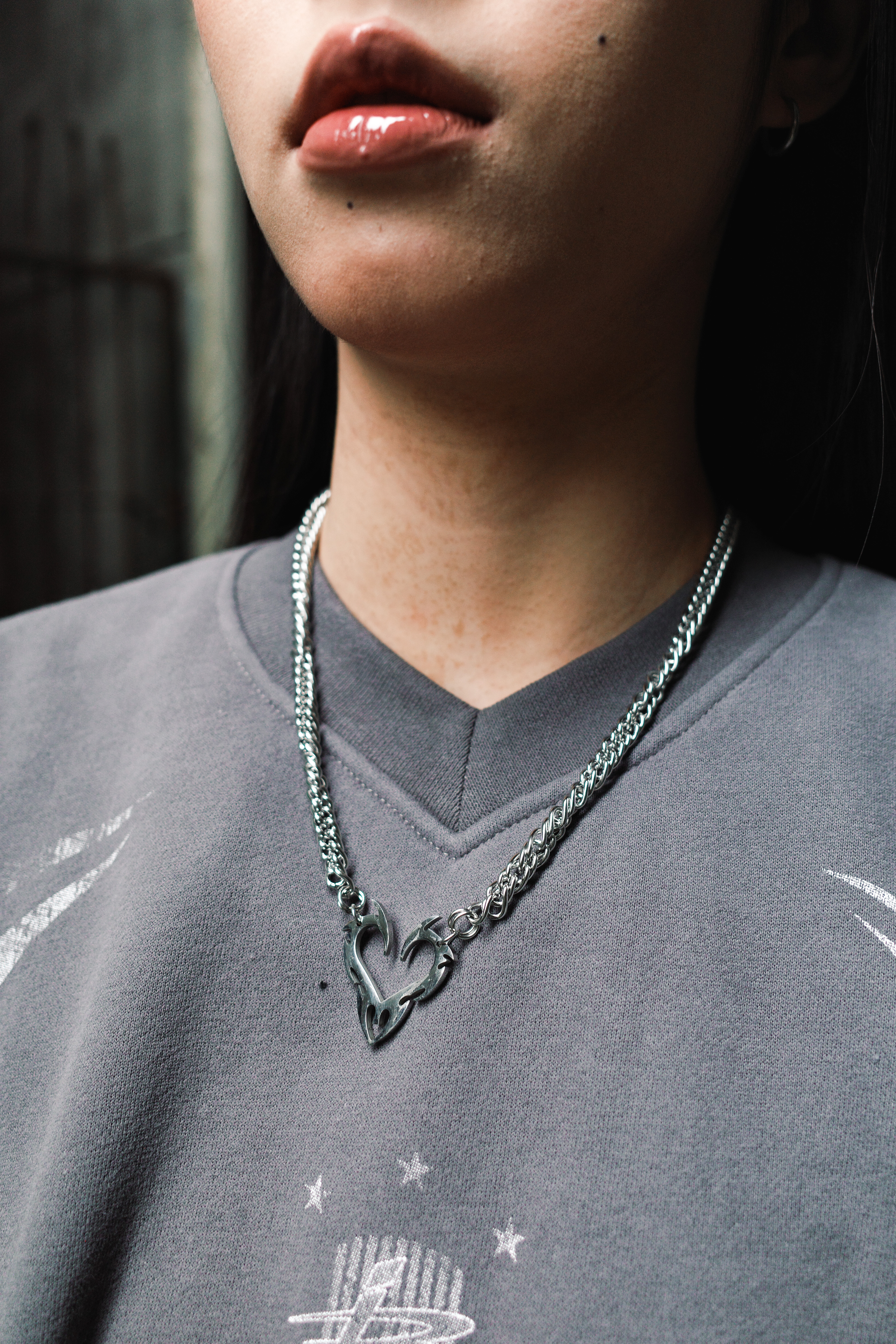 『Always_Good』愛心 火焰 鈦鋼 項鍊