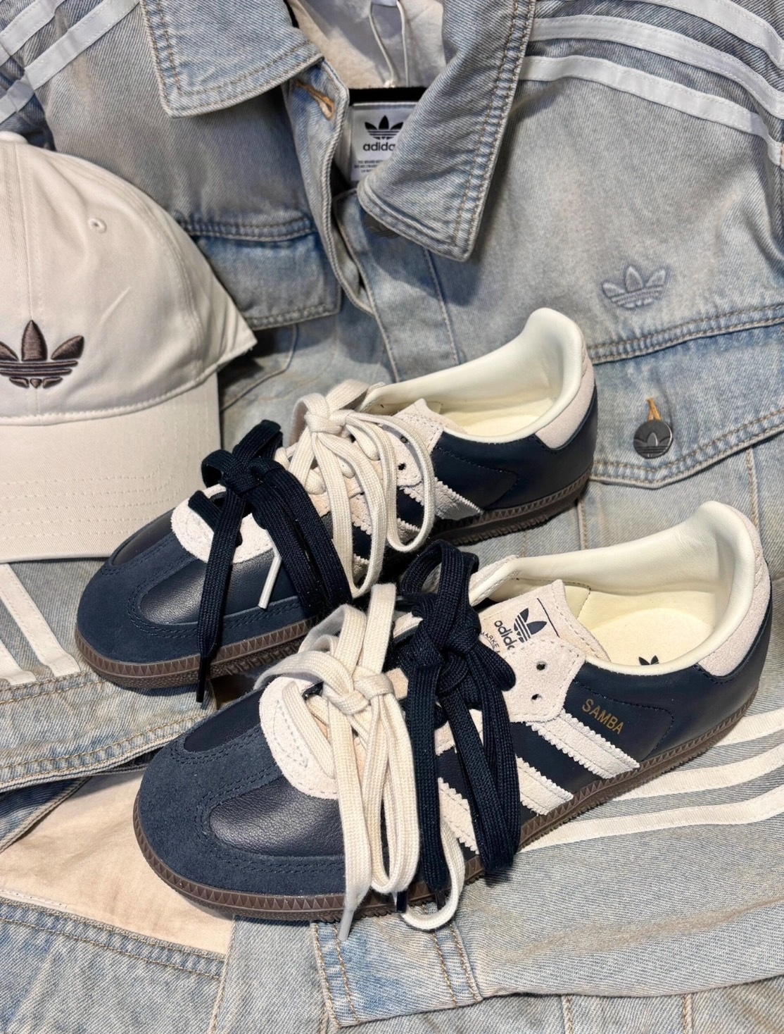 【代購】Adidas Orginals Samba 藍白 藏青色 復古 板鞋 德訓鞋 復古德訓鞋 JI3217