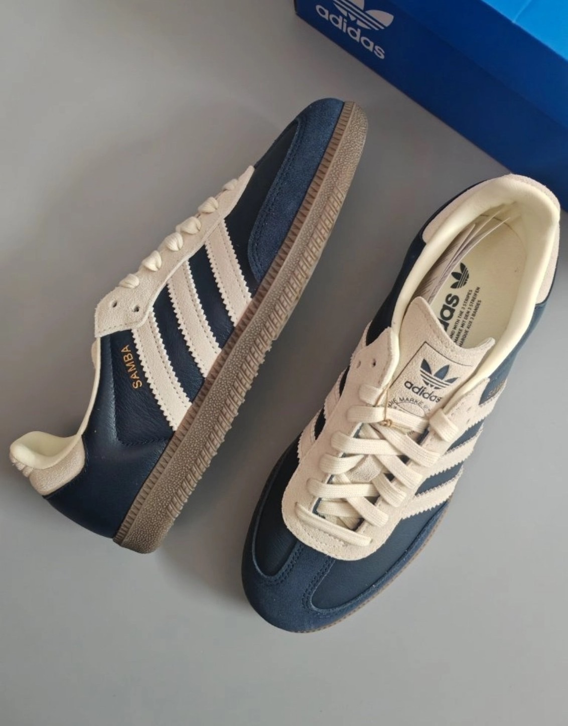 【代購】Adidas Orginals Samba 藍白 藏青色 復古 板鞋 德訓鞋 復古德訓鞋 JI3217