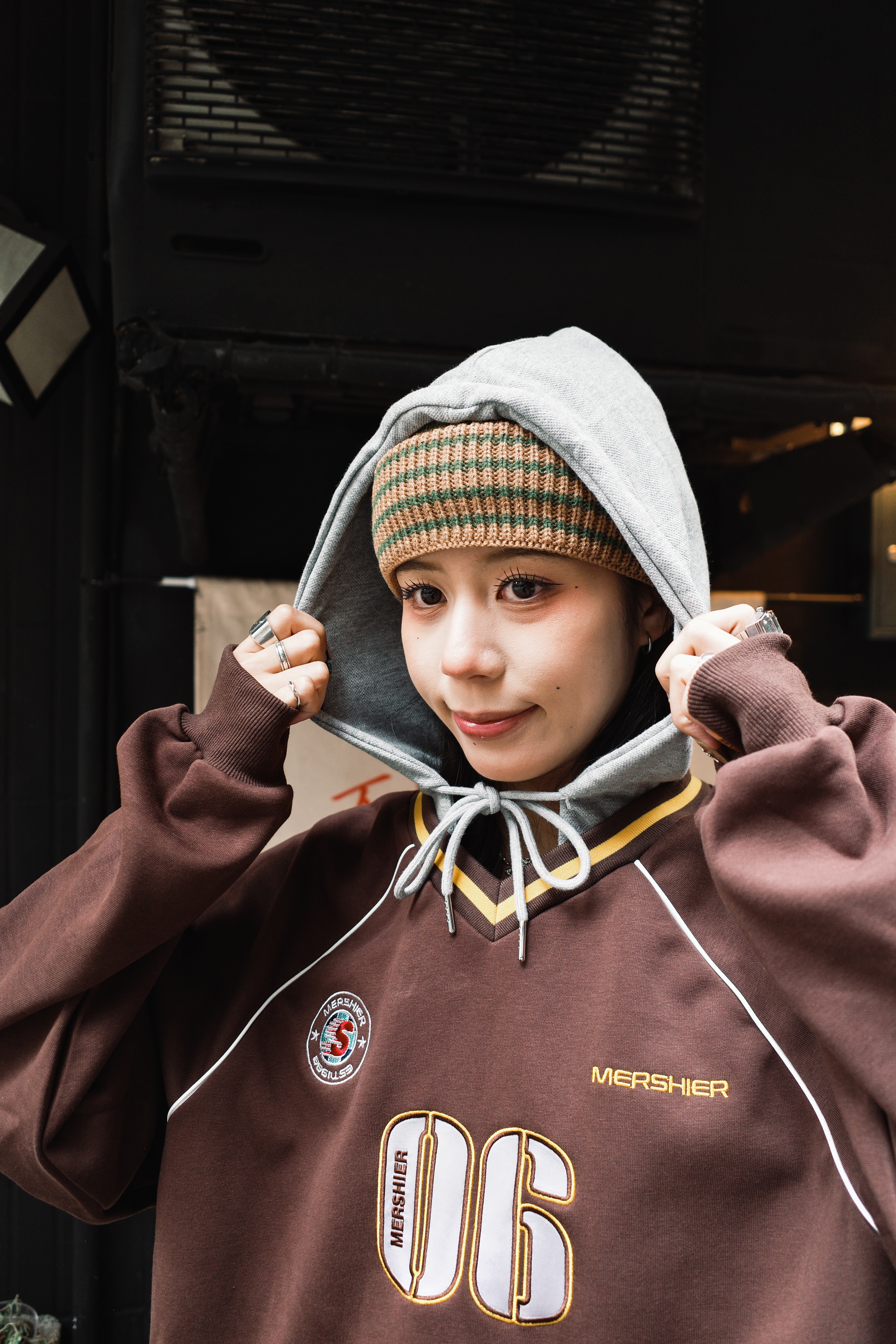 『Always_Good』橫條紋 針織 毛帽