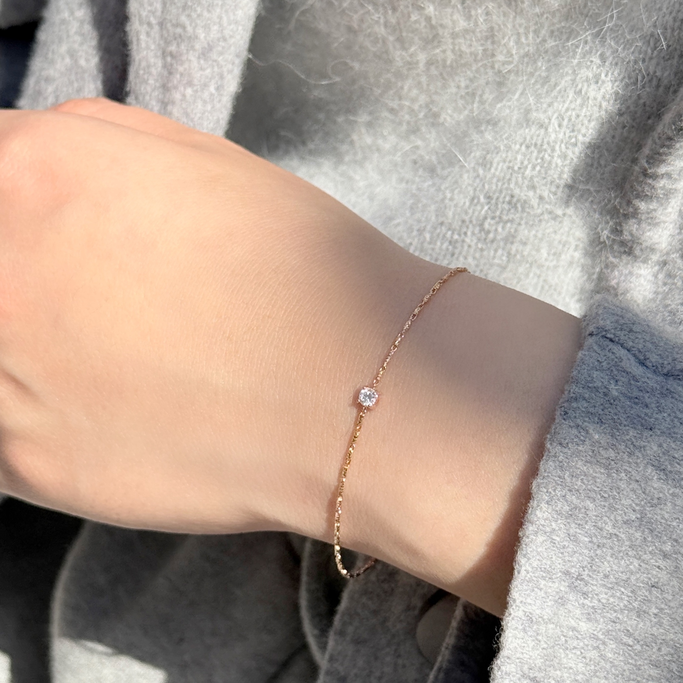 14K經典四爪10分真鑽節節手鍊