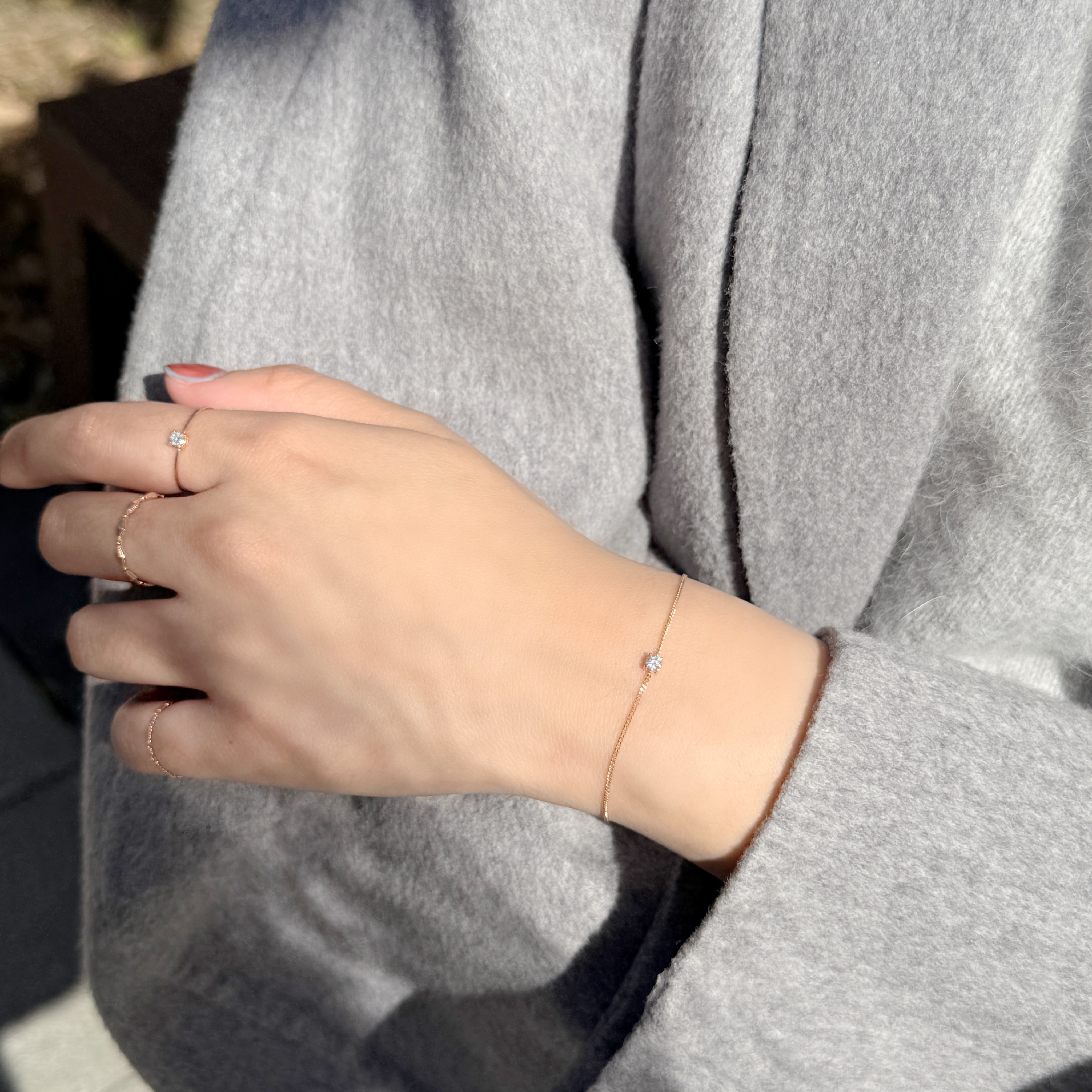 14K經典四爪10分真鑽honey手鍊