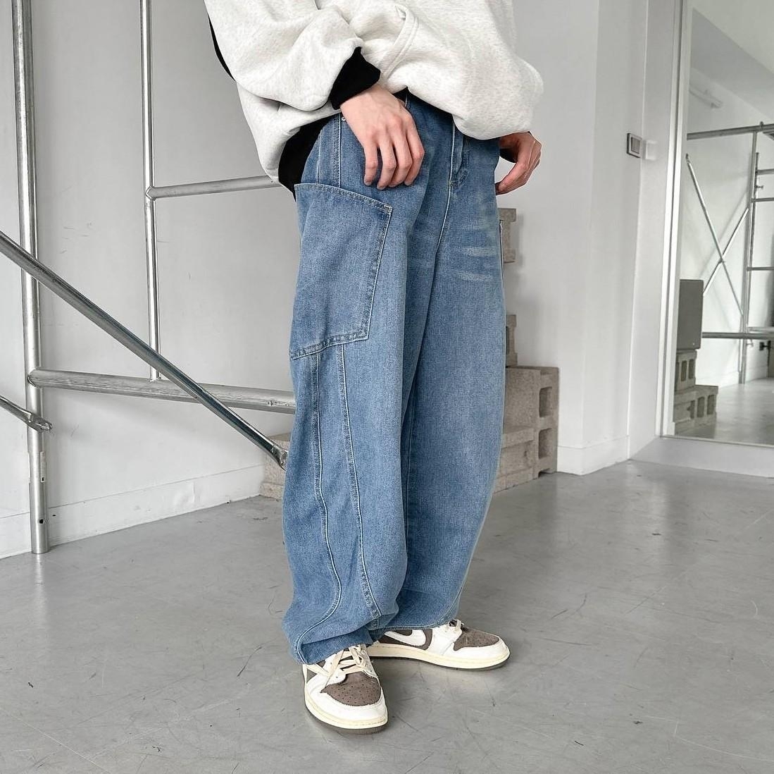 彎刀落地牛仔褲 80789