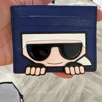 [S] KARL LAGERFELD LH3PU953 MAYBELLINE DUO CARD CASE,BK/L SEA/DIVA BLUE, 196788428577 (SKL1194)