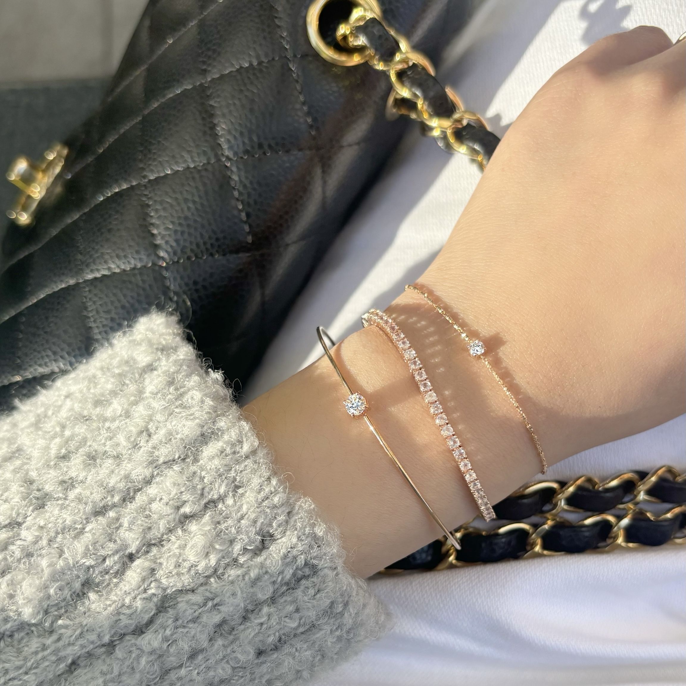 14K經典四爪10分真鑽honey手鍊