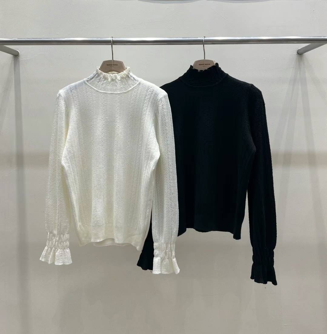 法式緹花立領上衣