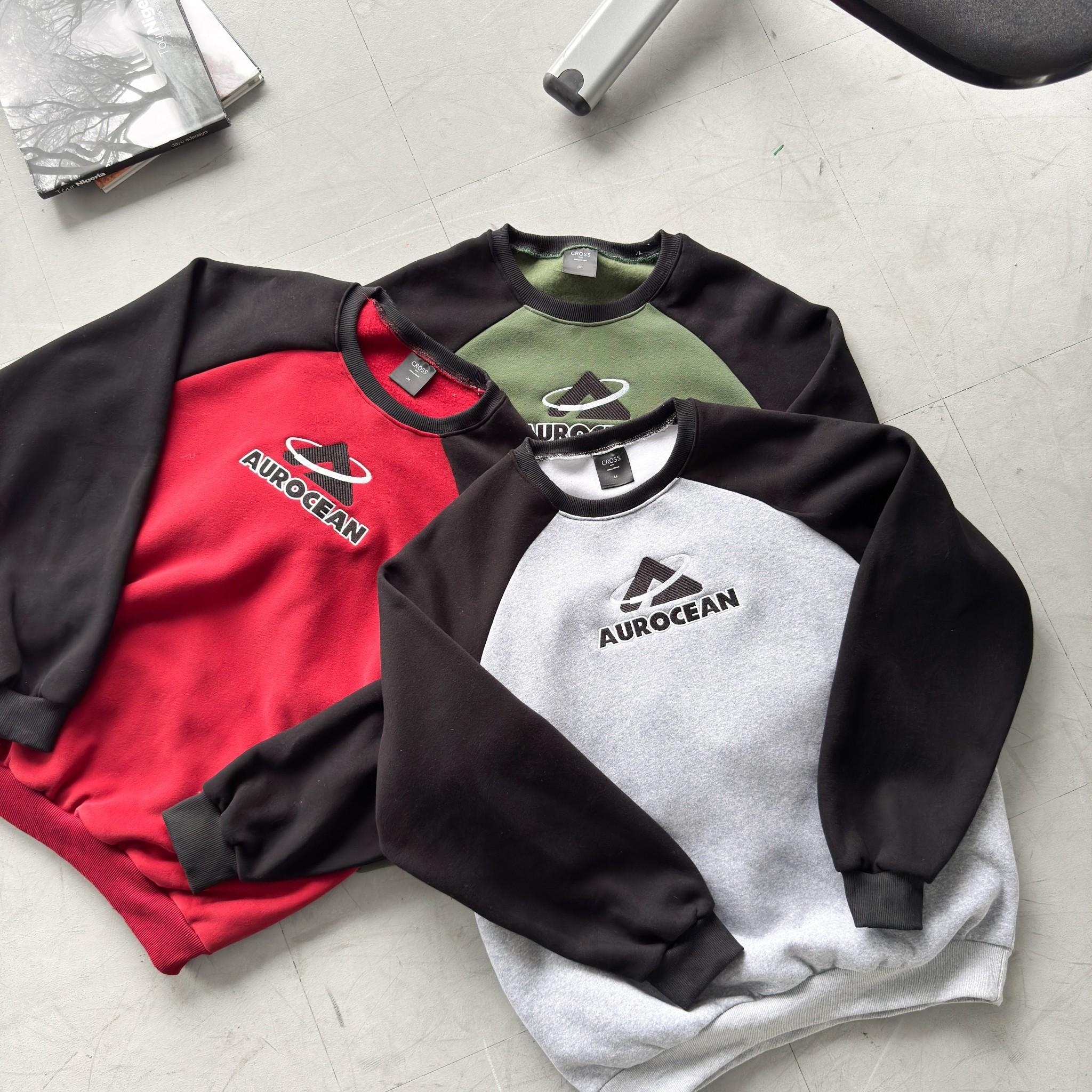 Aurocean 字體白框拼接大學T 98227