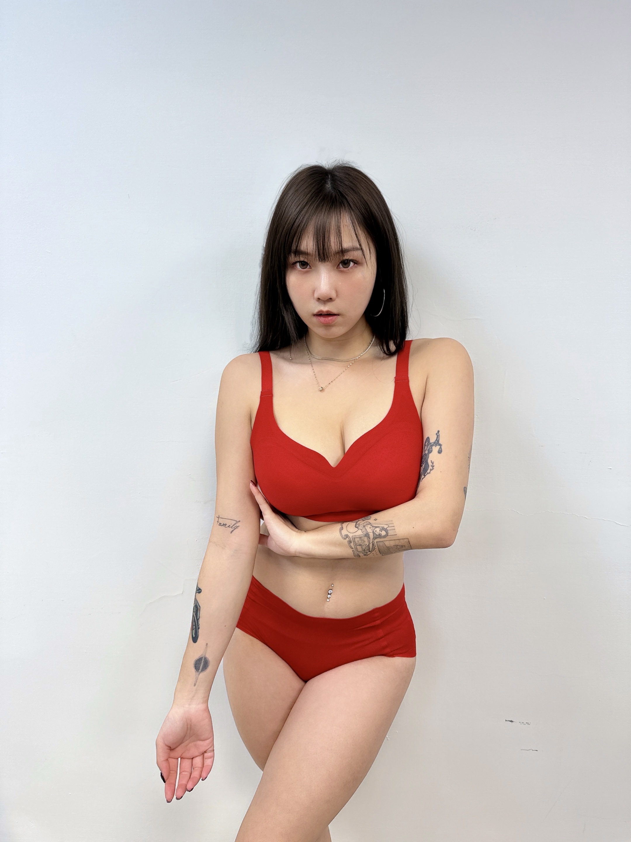 過香爐紅運加持 隱形舒眠紅內衣組(含內褲) - 細肩排扣款