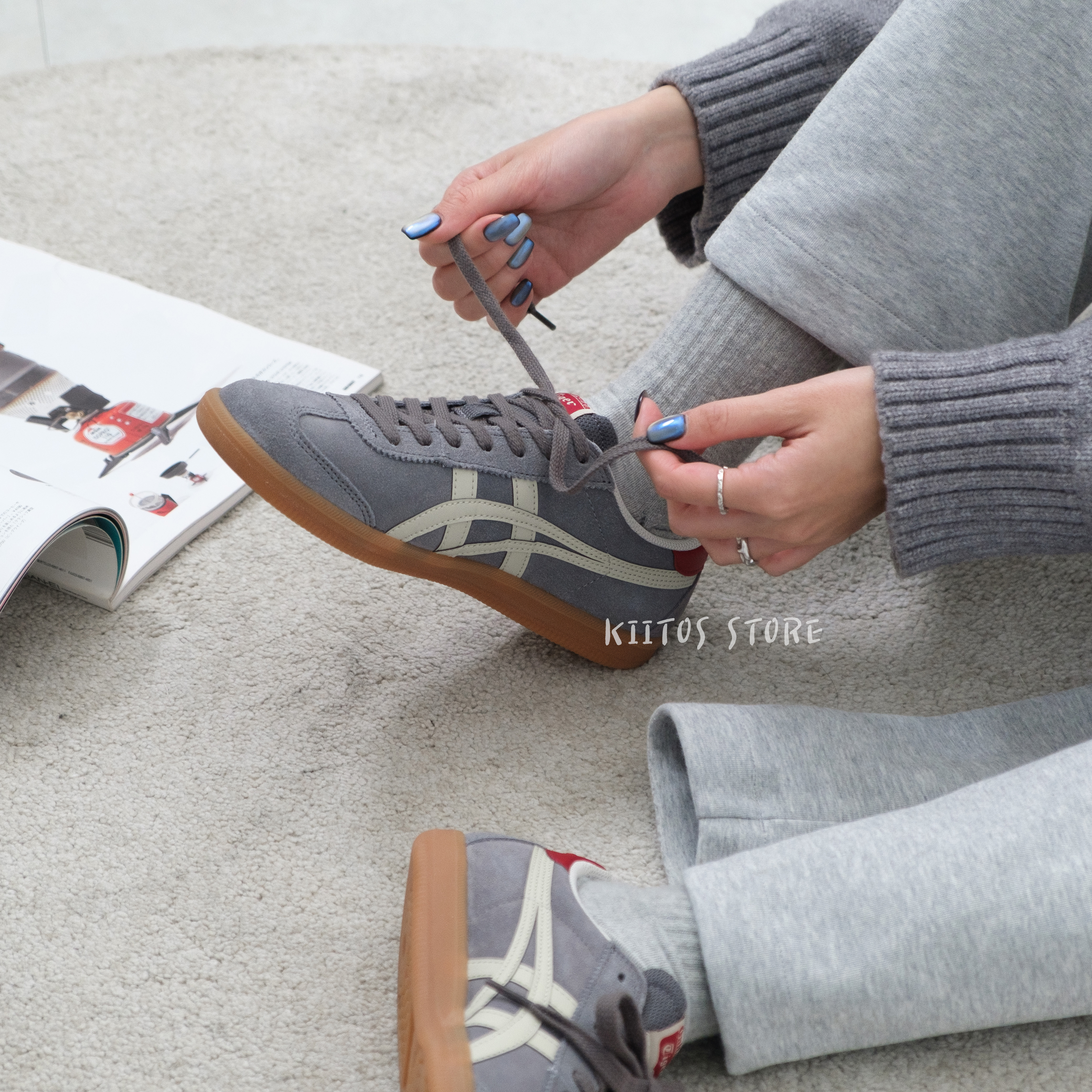 Onitsuka Tiger 鬼塚虎Tokuten 鐵灰底白虎爪紋1183C430-020