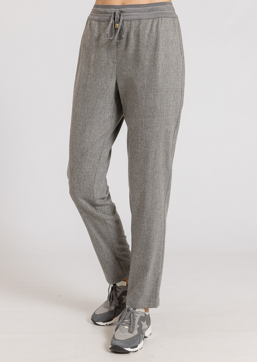 LORENA 拚色麂皮休閒鞋(灰)