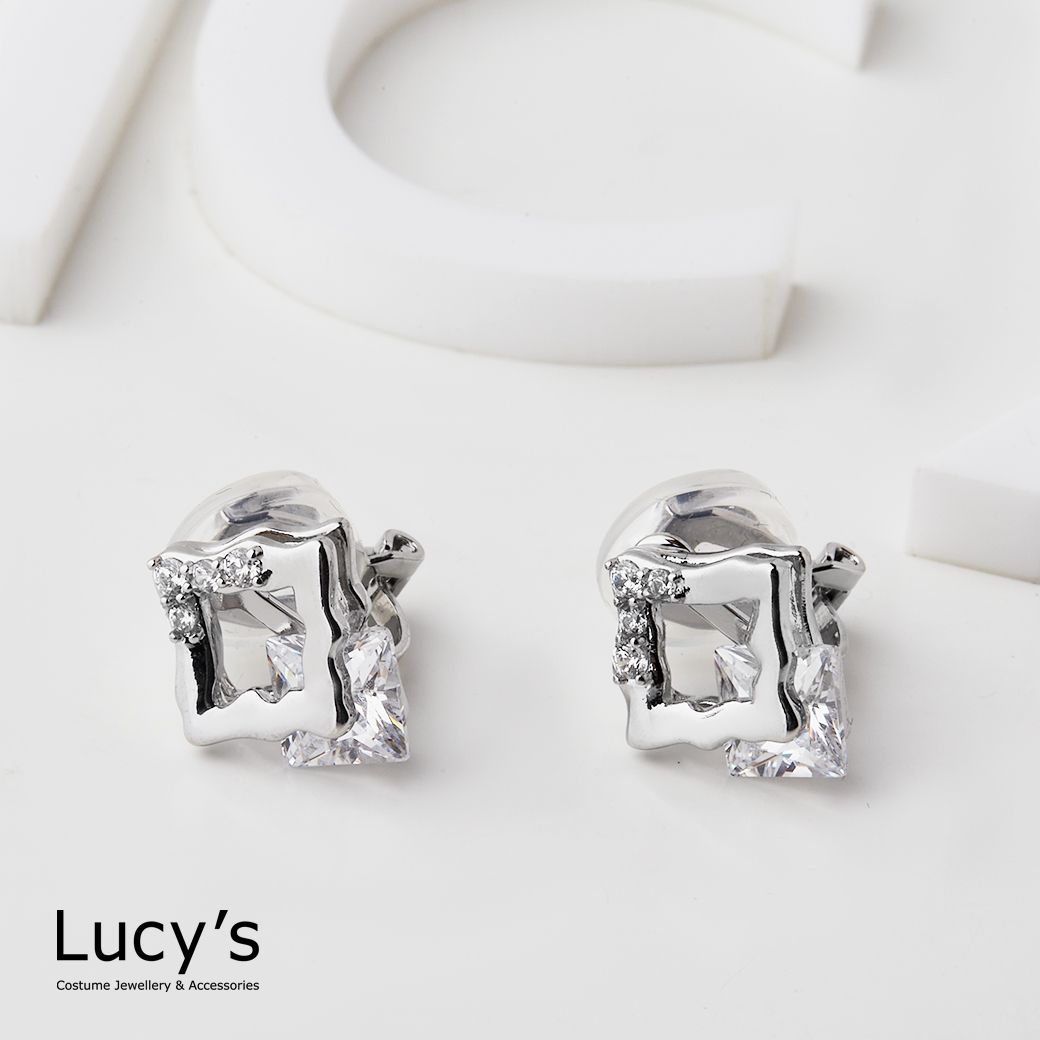 幾何幻動 夾式耳環 (三色) (120565/120566/120567)