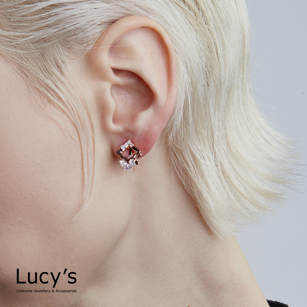 幾何幻動 夾式耳環 (三色) (120565/120566/120567)