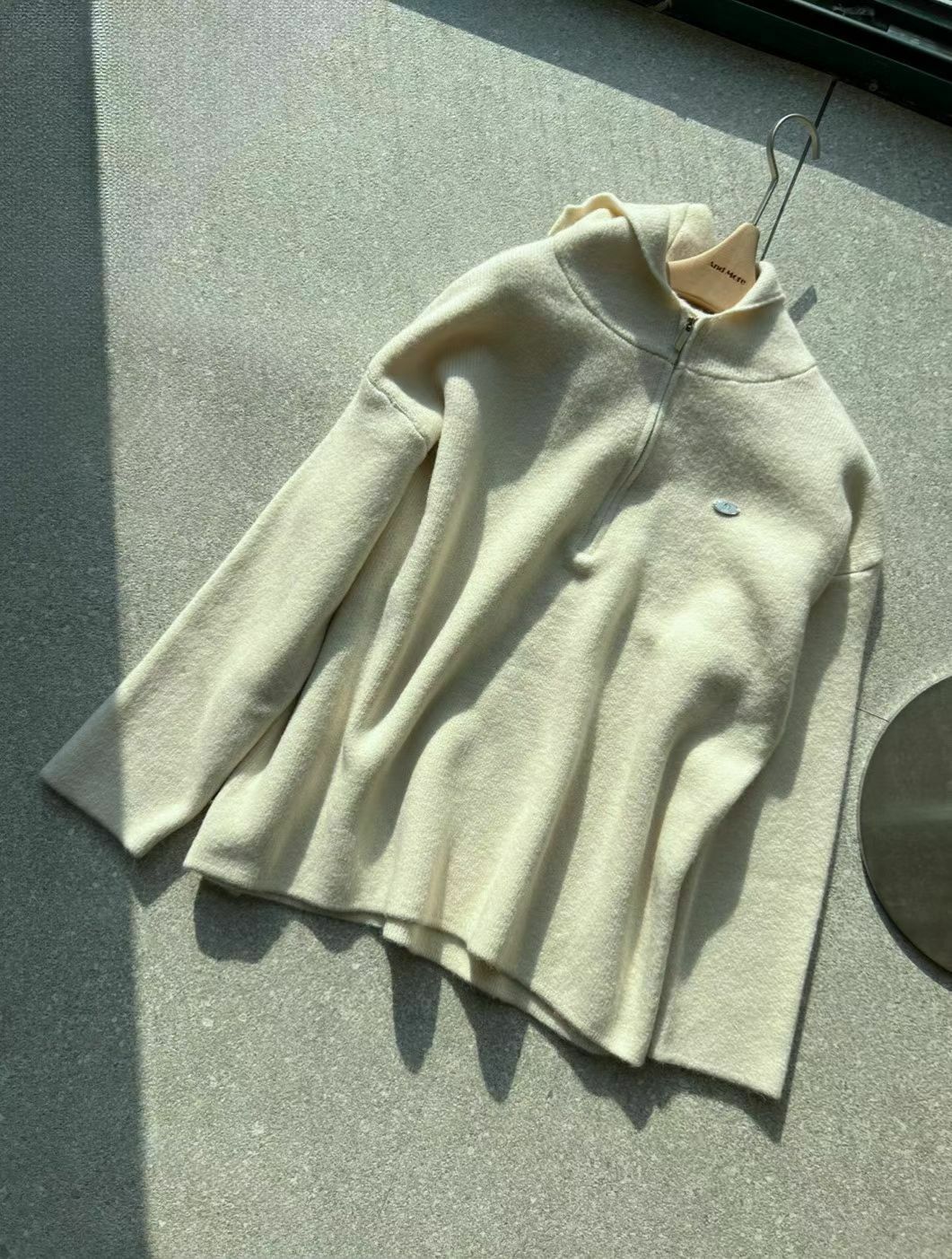 淨色半拉鍊針織衫 And More-061T