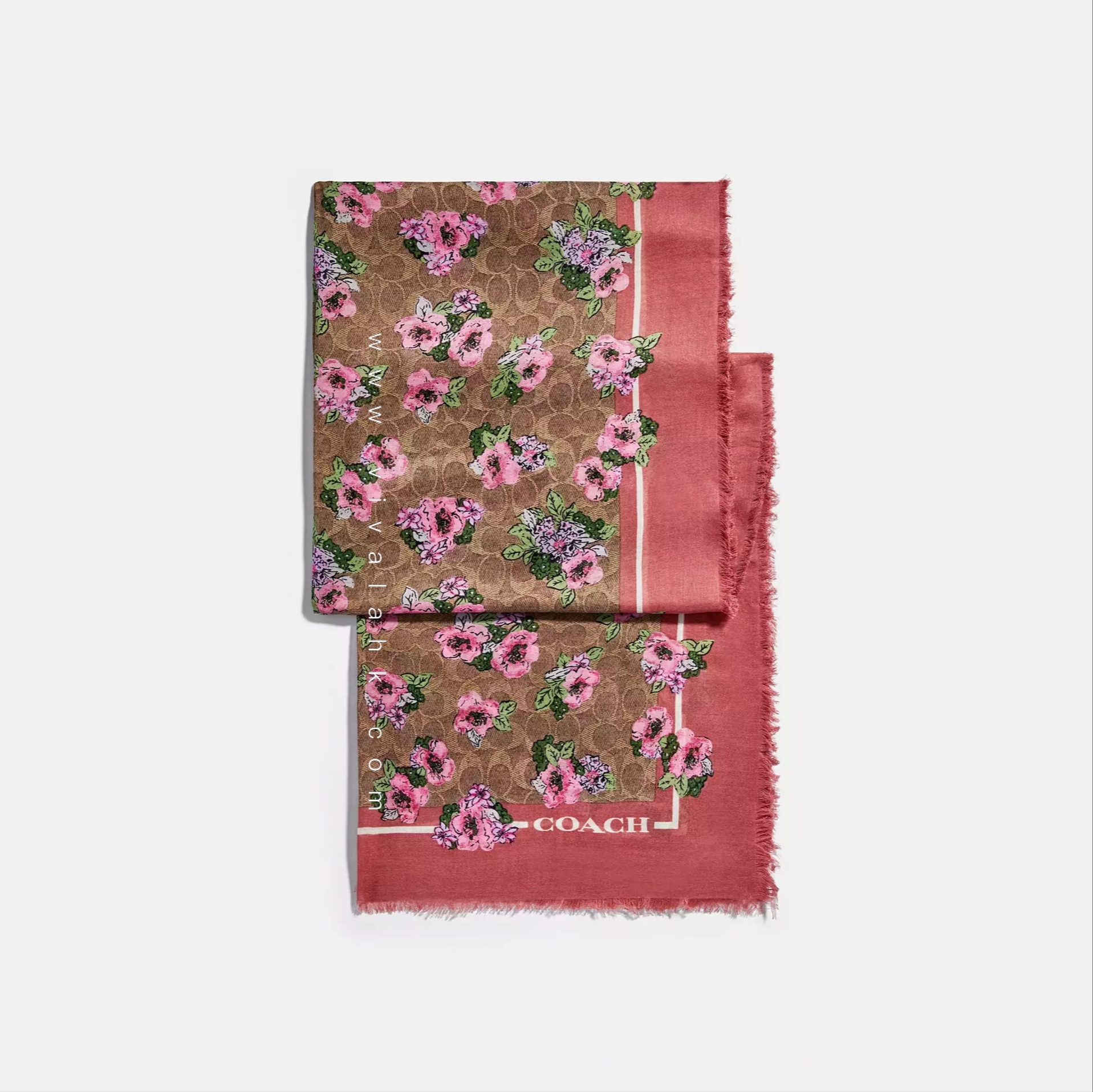 Coach - C字暗花+碎花 絲巾 (89774)