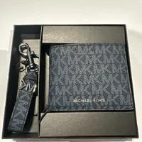 [S] MICHAEL KORS 36T4LGFF1B LOGO WALLET & KEYCHAIN GIFT SET,ADMRL/PLBLUE, 196237910813 [FINAL SALE] (SMK1183)