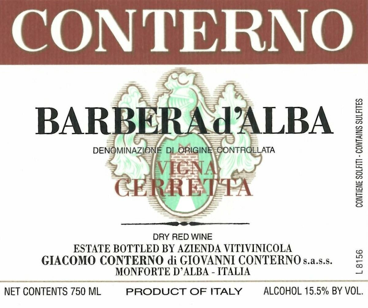 Giacomo Conterno Cerretta Barbera d'Alba 2018 (V94)