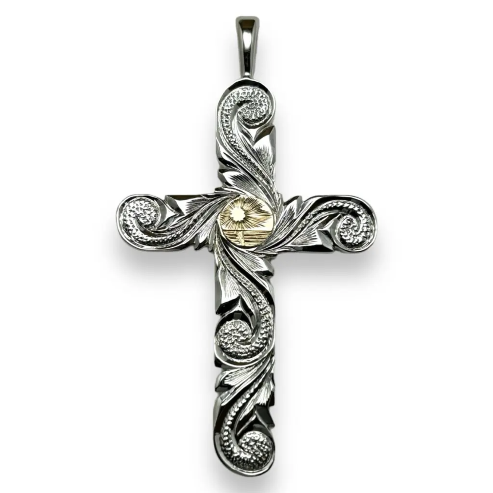 K18 Kaila Motif Cross Pendant (Heritage)