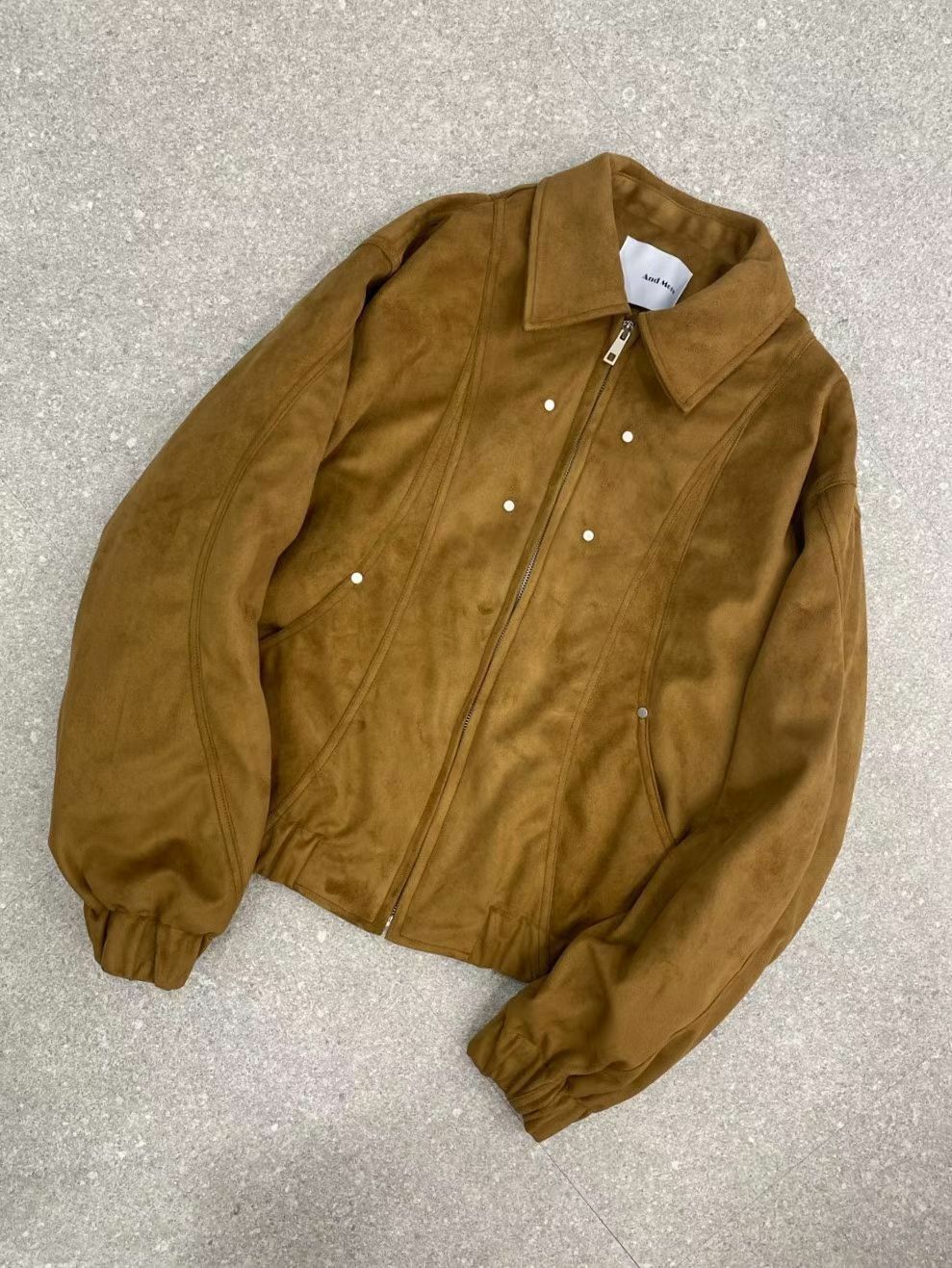 反領拉鍊猄面褸 And More-064JK