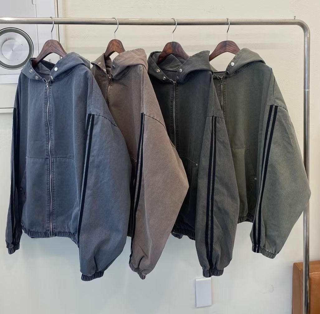 雙間洗水連帽拉鍊外套 And More-065JK