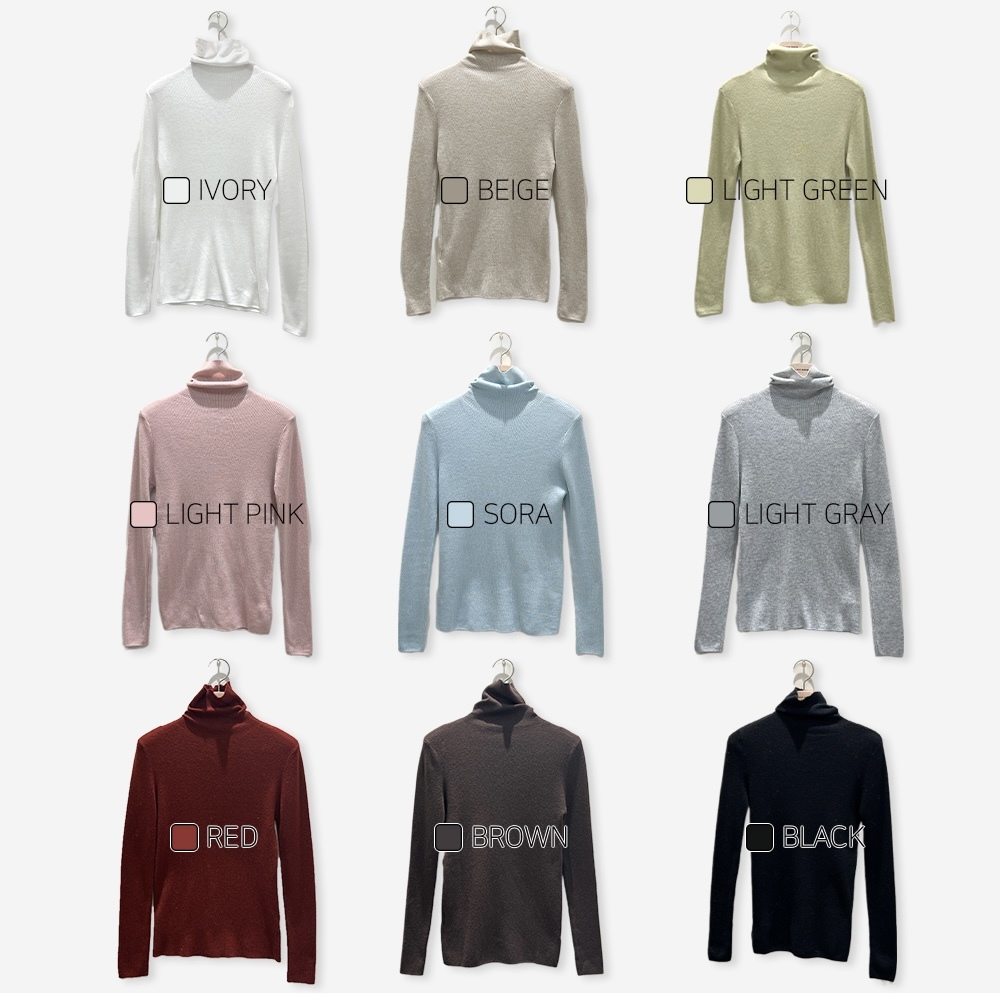 氣質薄款高領針織上衣